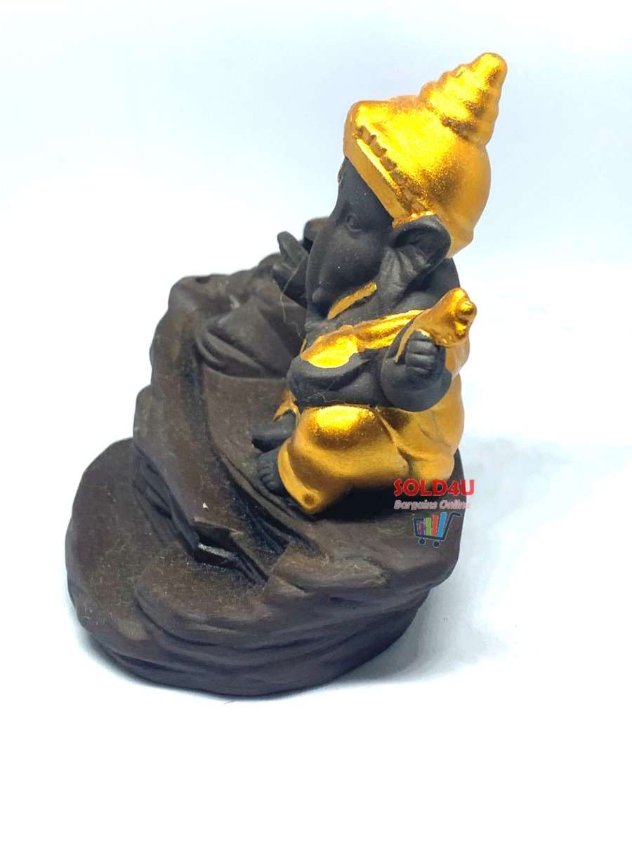 Ganesha Smoke Fountain Cone Holder Decorative Showpiece Incense Burner Elephant God
