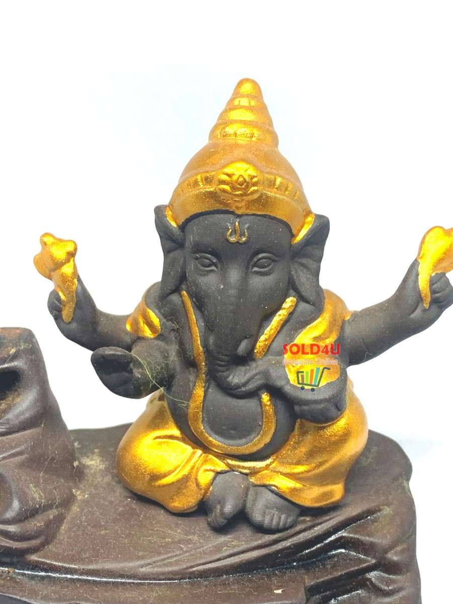 Ganesha Smoke Fountain Cone Holder Decorative Showpiece Incense Burner Elephant God