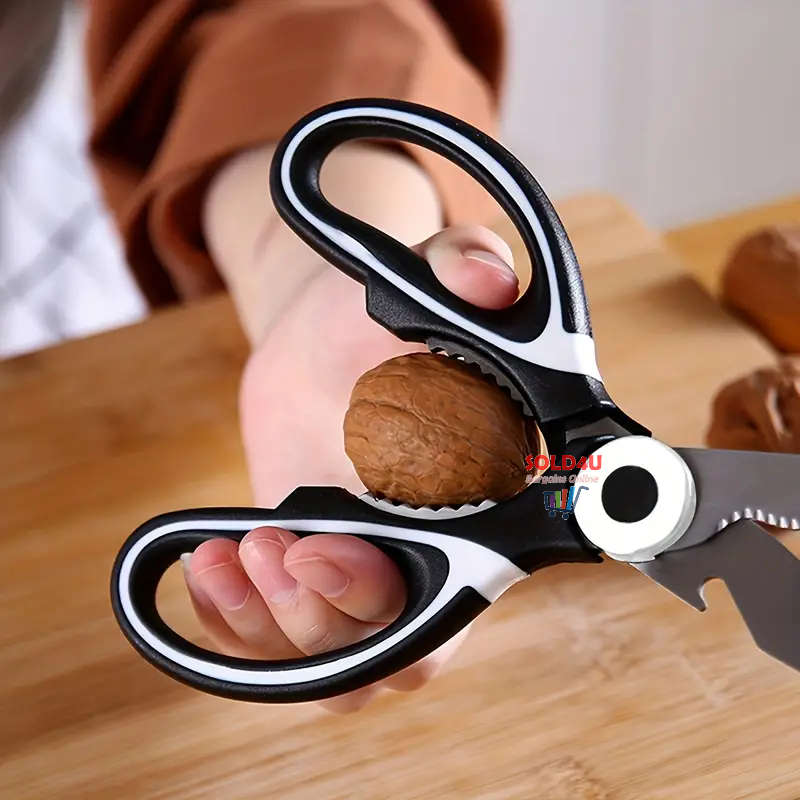 Kitchen Scissors Heavy Duty Stainless Steel Tool With Protective Cover 4 IN 1 Multifunctional