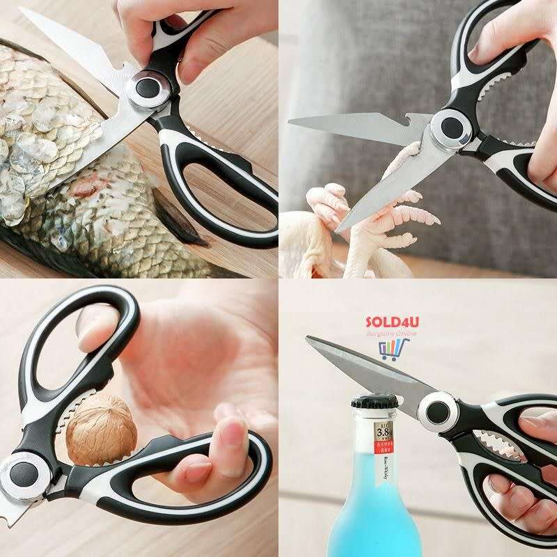 Kitchen Scissors Heavy Duty Stainless Steel Tool With Protective Cover 4 IN 1 Multifunctional