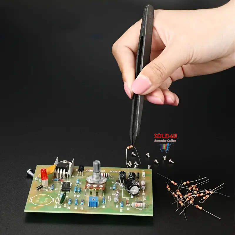 8pcs Tweezer SET Black Carbon Fiber Plastic Tweezers Repair Accessories Set Tools