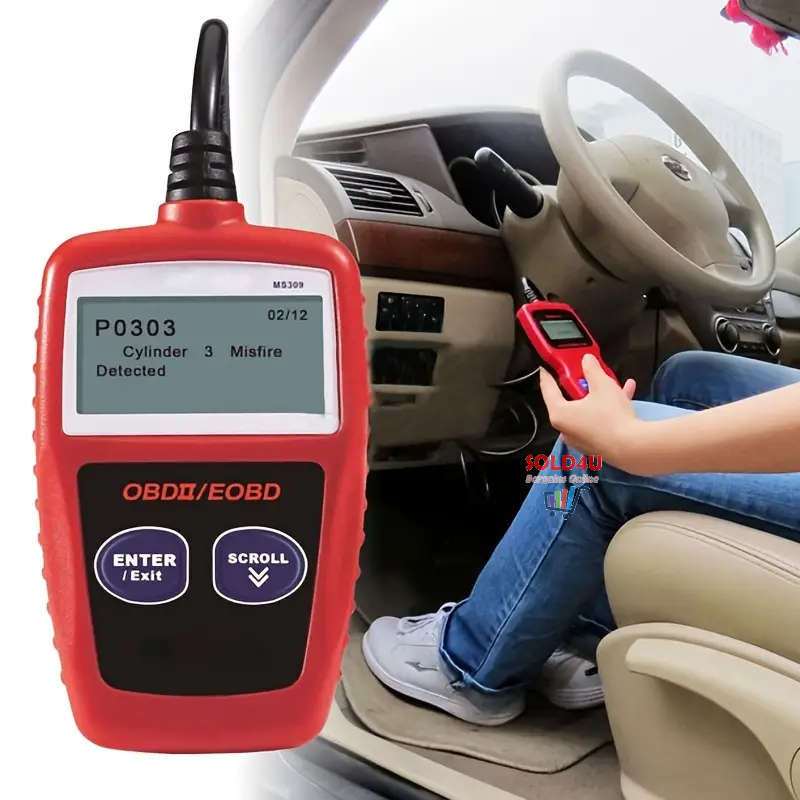 MS309 Car Fault Detector Code Reader OBD2 Scanner Diagnostic Tool Car Several Models (Red or Black)