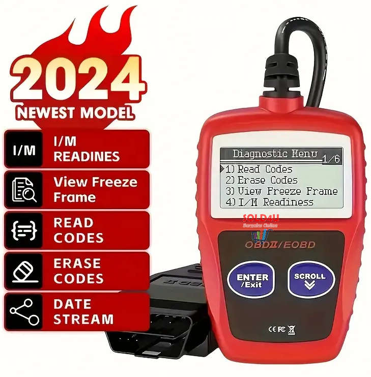 MS309 Car Fault Detector Code Reader OBD2 Scanner Diagnostic Tool Car Several Models (Red or Black)