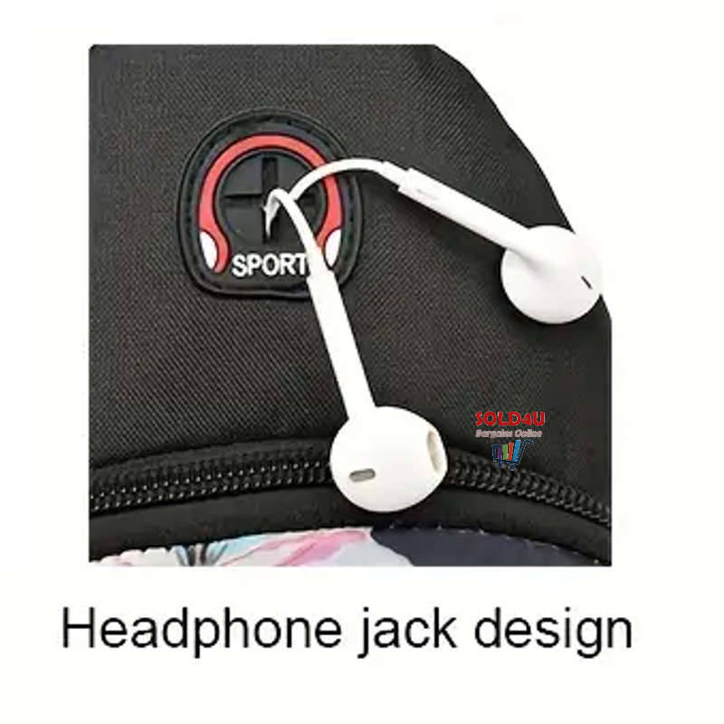 Chest Bag Single Shoulder Crossbody Bag With Earphone Hole (Elephant) Nylon Lightweight Sling Bag