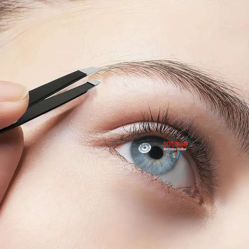 4pcs Set Eyebrow Tweezers S/Steel Tweezers For Hair Removal, 4 Different Types Tweezers