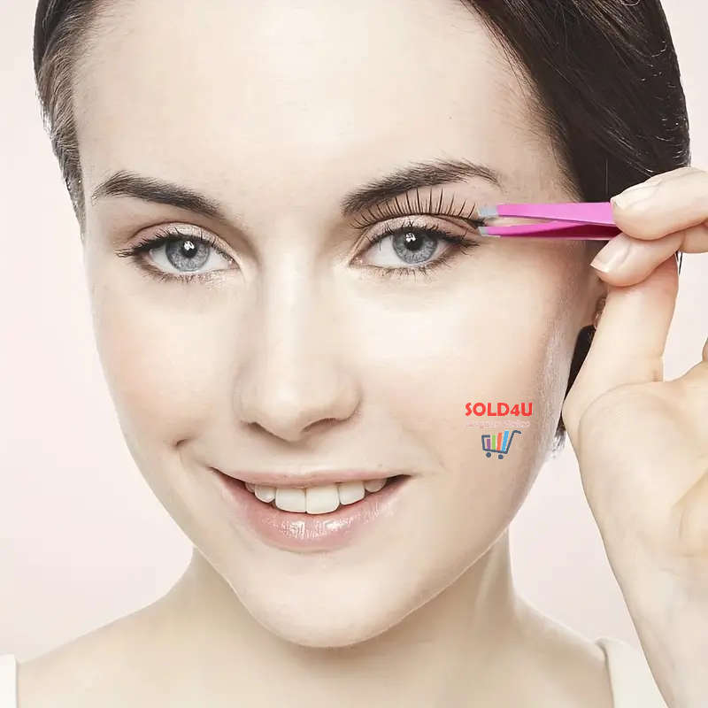 4pcs Set Eyebrow Tweezers S/Steel Tweezers For Hair Removal, 4 Different Types Tweezers