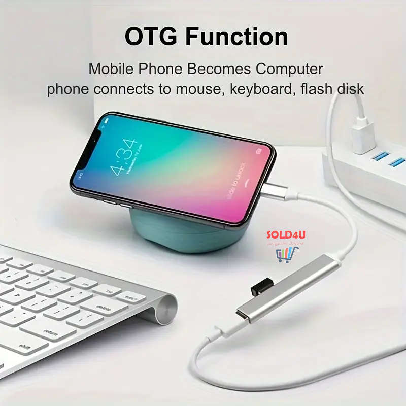 4-in-1 USB C Hub - Type-C to 4 USB Ports Docking Station USB Data Hub Portable