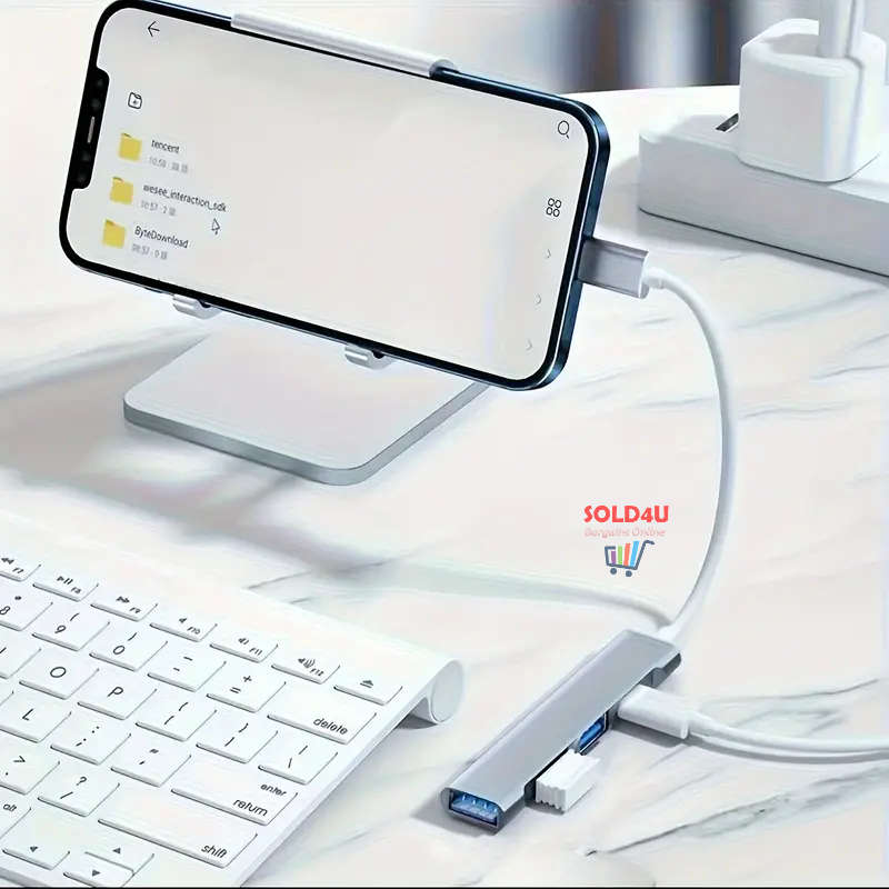 4-in-1 USB C Hub - Type-C to 4 USB Ports Docking Station USB Data Hub Portable