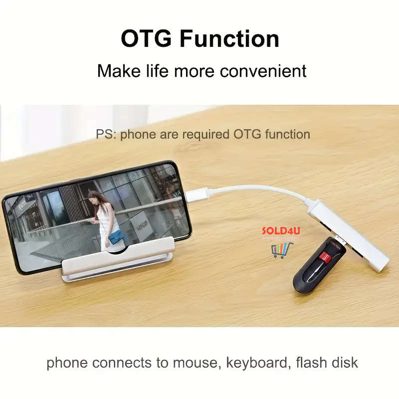 4-in-1 USB C Hub - Type-C to 4 USB Ports Docking Station USB Data Hub Portable