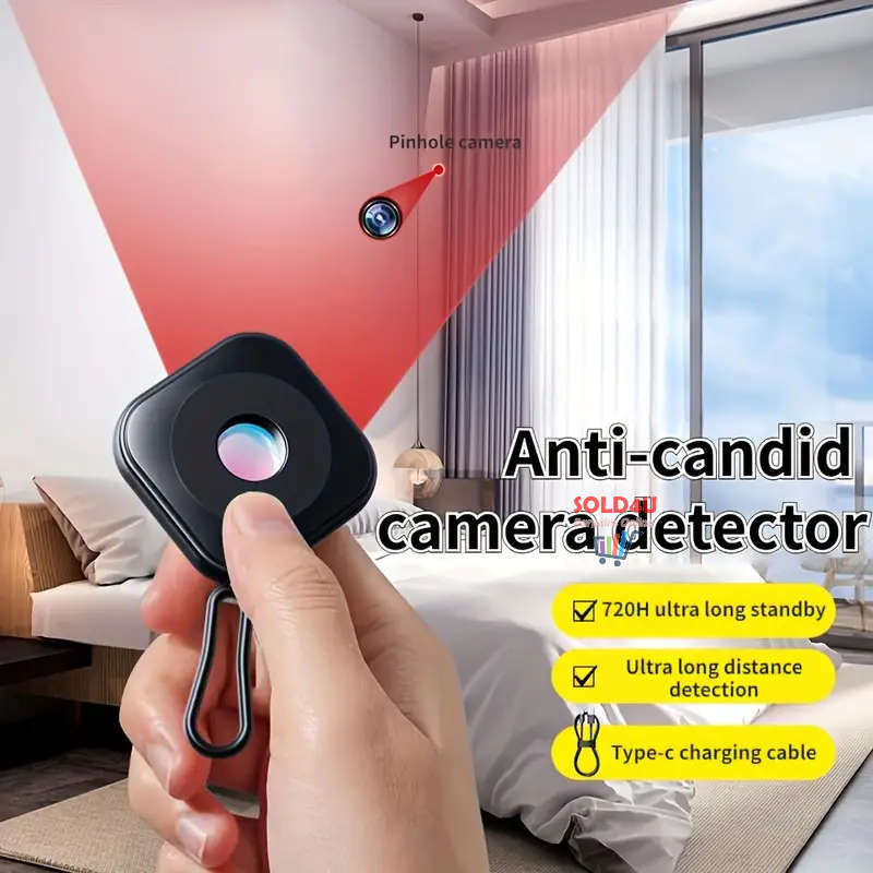 Spy camera detector Portable Travel Infrared Anti-monitoring Device (Black or White)