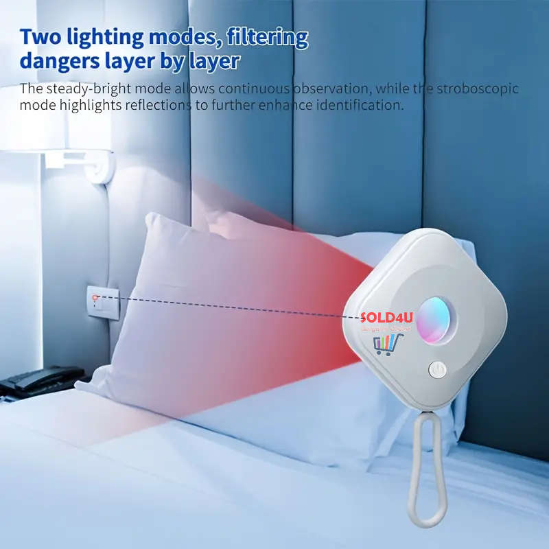 Spy camera detector Portable Travel Infrared Anti-monitoring Device (Black or White)