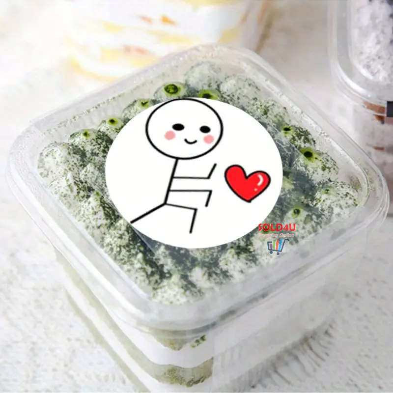 500pcs per roll Heartin Cute Cartoon Match Man Heart Stickers For DIY Scrapbooking 1 inch diameter