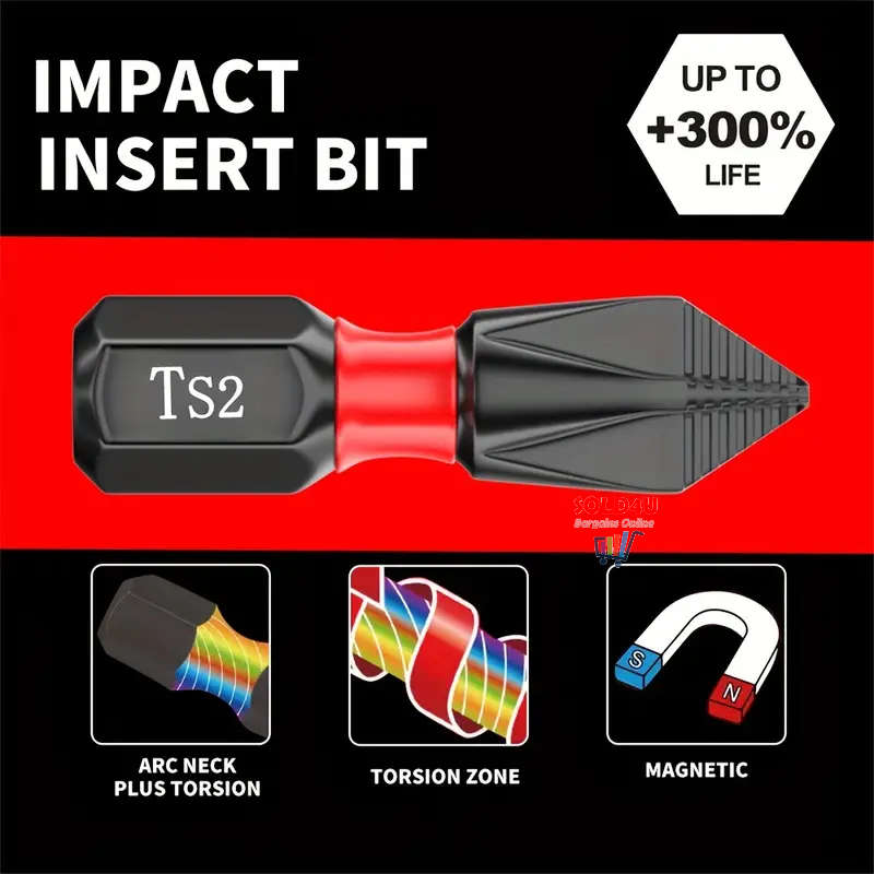 20pcs Tungsten Steel 1-inch PH2 Anti Slip Phillips Bit #2 Insert Bits Magnetic Phillips Screwdriver