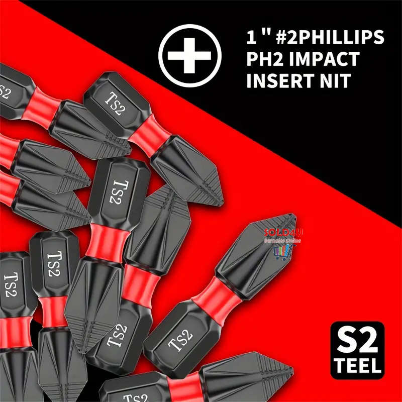 20pcs Tungsten Steel 1-inch PH2 Anti Slip Phillips Bit #2 Insert Bits Magnetic Phillips Screwdriver