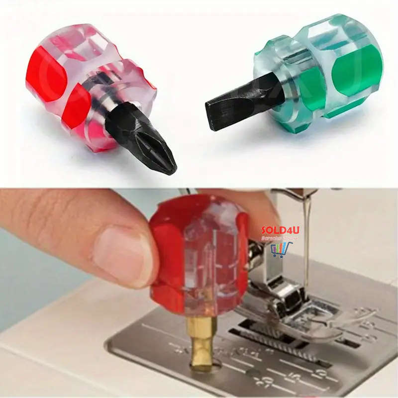 2pcs Sewing Machine Screwdriver Kit Mini Short Screwdriver Portable Needle Plate Screwdriver Repair