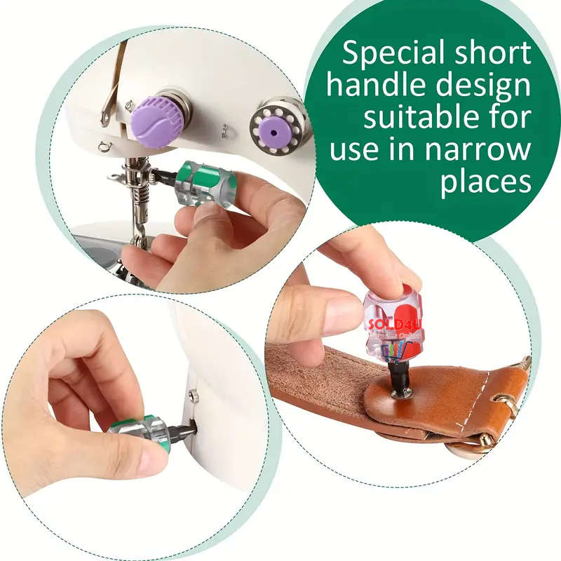 2pcs Sewing Machine Screwdriver Kit Mini Short Screwdriver Portable Needle Plate Screwdriver Repair