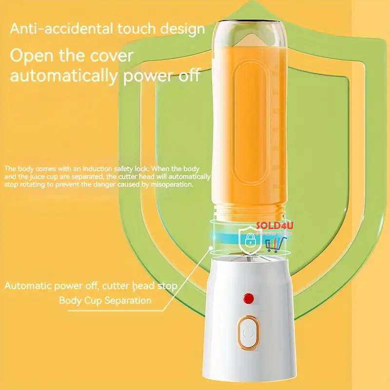 Portable Rechargeable Small Juicer with Double Cup (Large And Small), Travel Multi-function Juicer