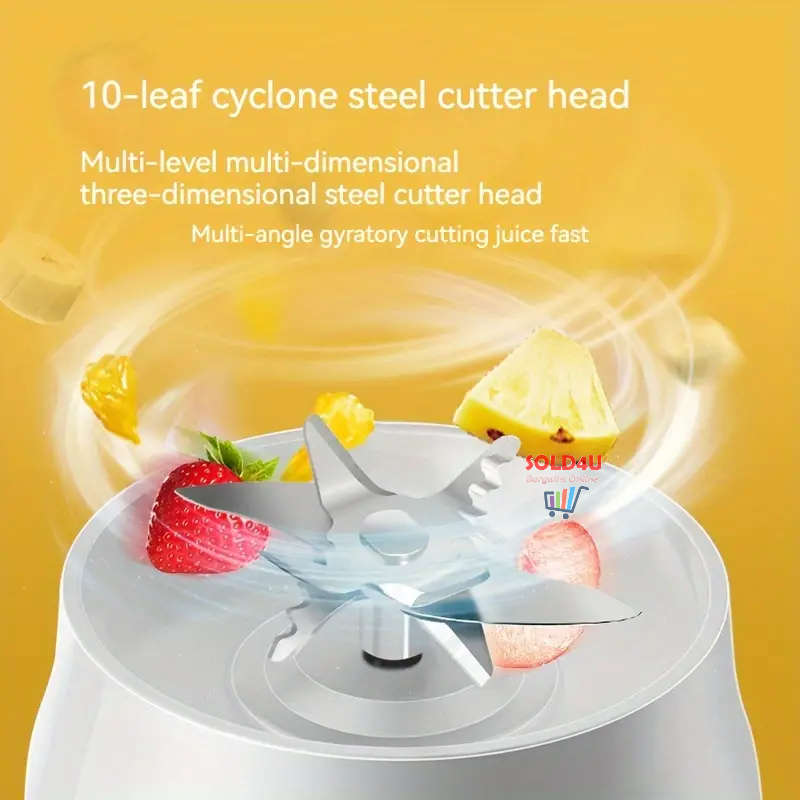 Portable Rechargeable Small Juicer with Double Cup (Large And Small), Travel Multi-function Juicer