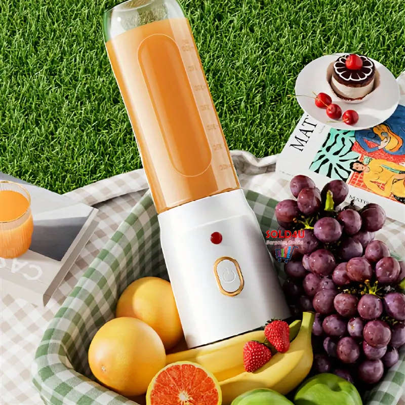 Portable Rechargeable Small Juicer with Double Cup (Large And Small), Travel Multi-function Juicer
