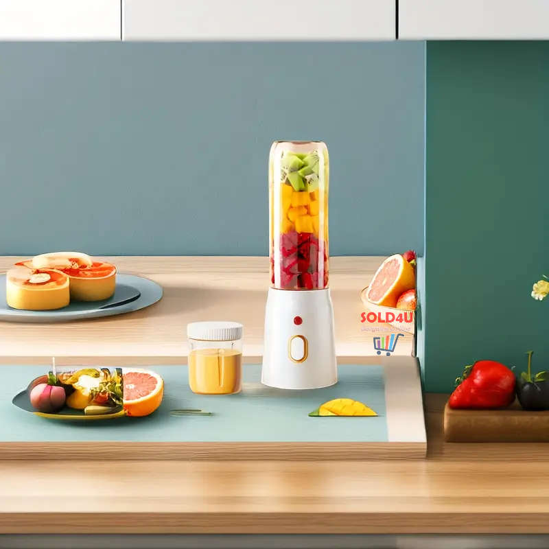 Portable Rechargeable Small Juicer with Double Cup (Large And Small), Travel Multi-function Juicer