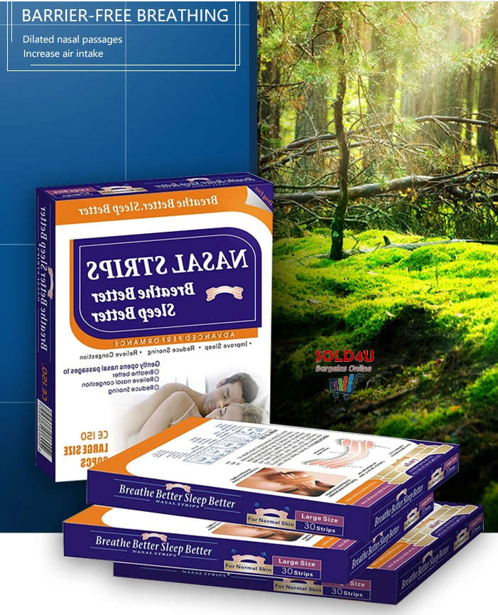 30PCS in box Nasal strips for improved sleep and reduced congestion - Breathe Better Sleep Better
