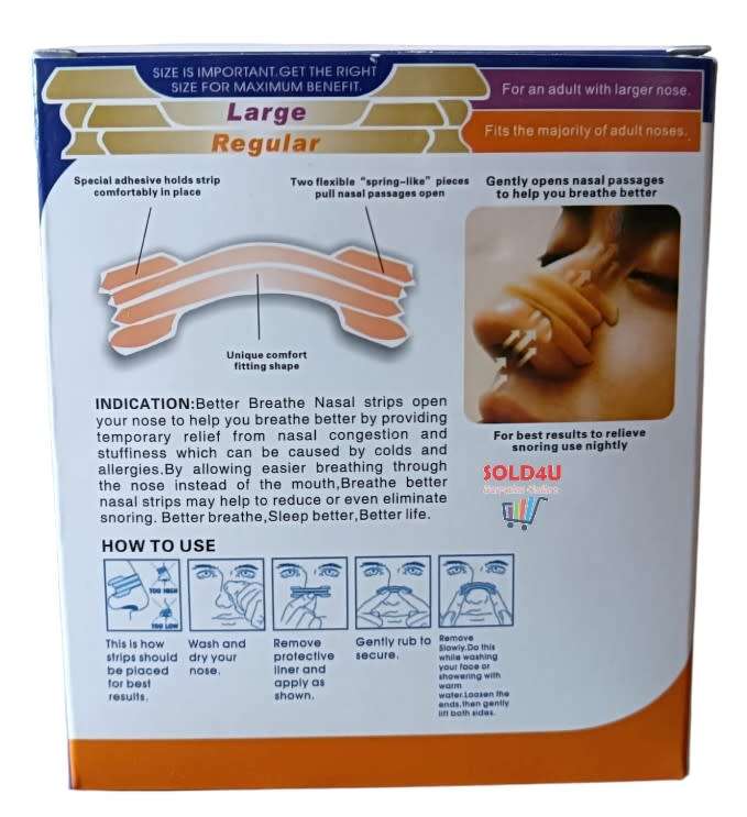 30PCS in box Nasal strips for improved sleep and reduced congestion - Breathe Better Sleep Better