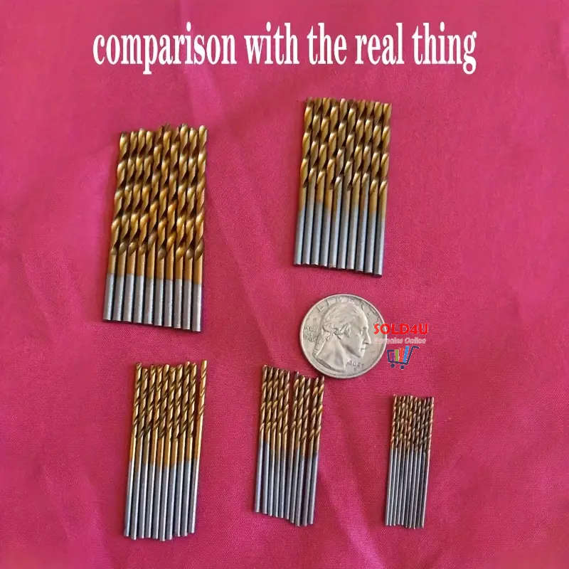50pcs Titanium Coated Drill Bits HSS High Speed Steel Drill Bits Set 1mm-3mm For Metal Wood Drilling