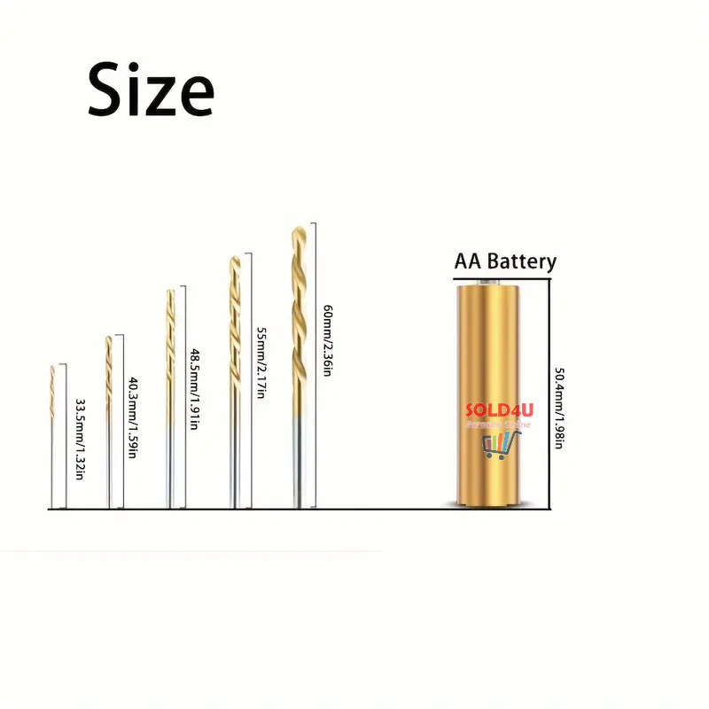 50pcs Titanium Coated Drill Bits HSS High Speed Steel Drill Bits Set 1mm-3mm For Metal Wood Drilling