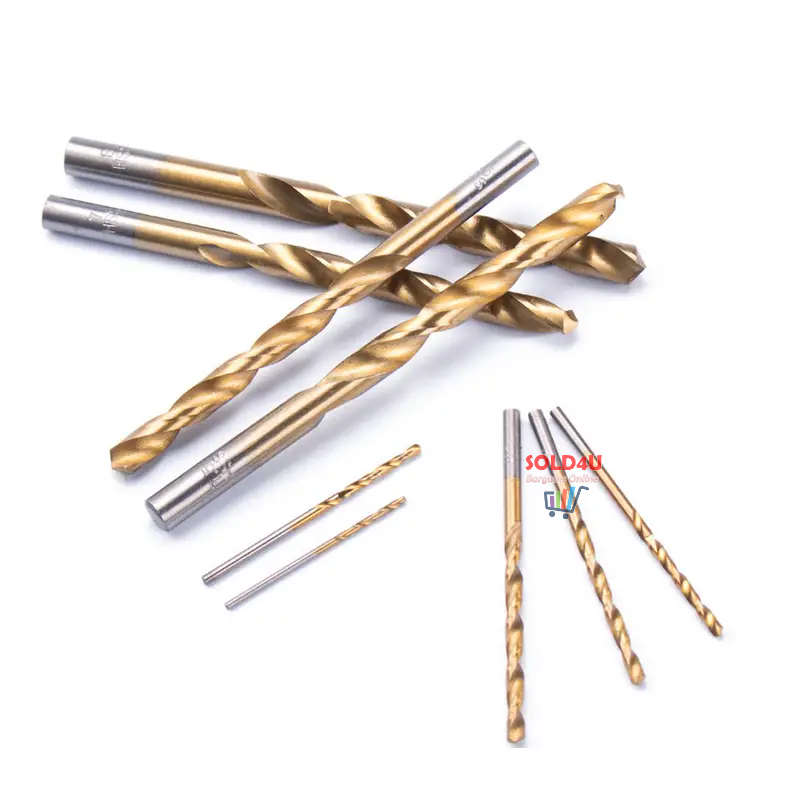 50pcs Titanium Coated Drill Bits HSS High Speed Steel Drill Bits Set 1mm-3mm For Metal Wood Drilling