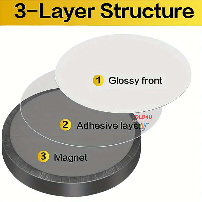 50pcs Self-adhesive Flexible Magnetic Dots, Round Magnetic Stickers