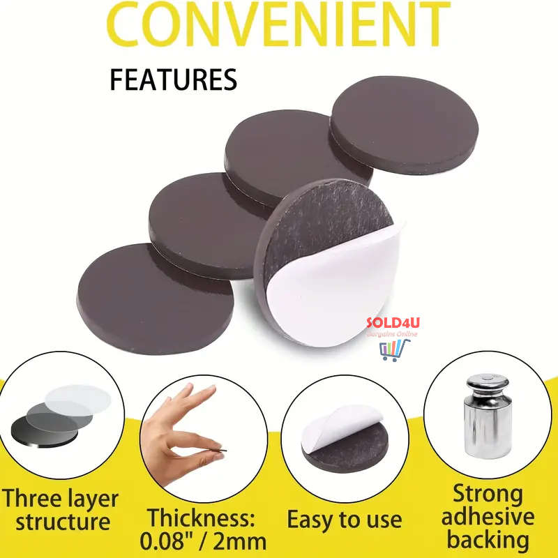 50pcs Self-adhesive Flexible Magnetic Dots, Round Magnetic Stickers