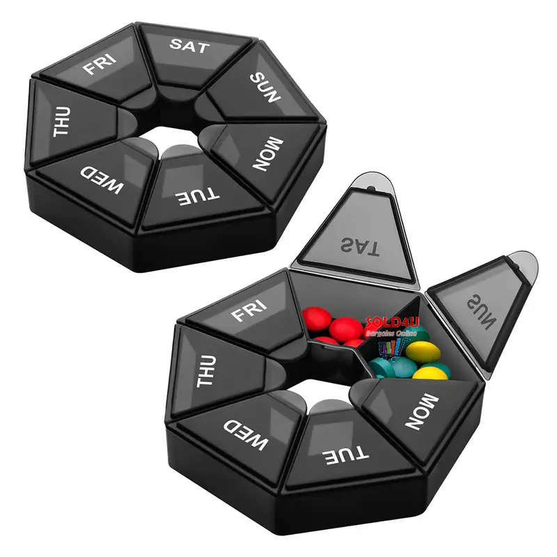 Seven Compartment Pill Storage Box 7 Days - Pill Capsule Box
