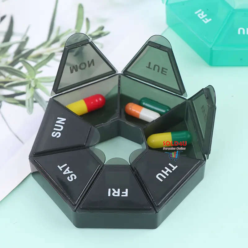 Seven Compartment Pill Storage Box 7 Days - Pill Capsule Box