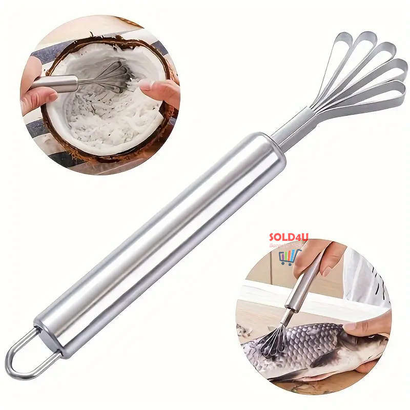 Coconut Grater, Fish Scaler Remover Multi-Purpose Stainless Steel Kitchen Tool