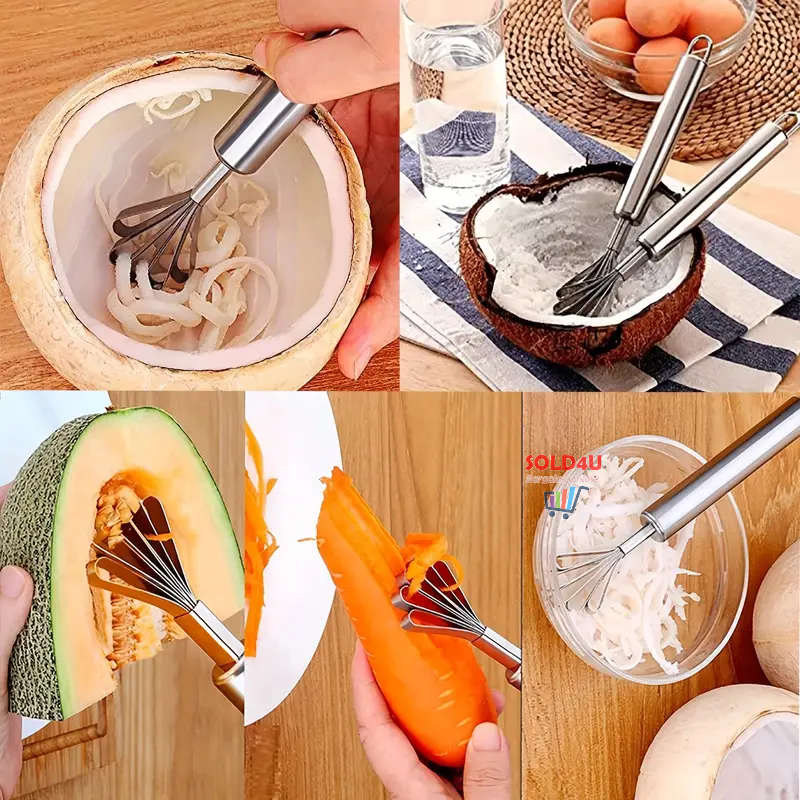 Coconut Grater, Fish Scaler Remover Multi-Purpose Stainless Steel Kitchen Tool