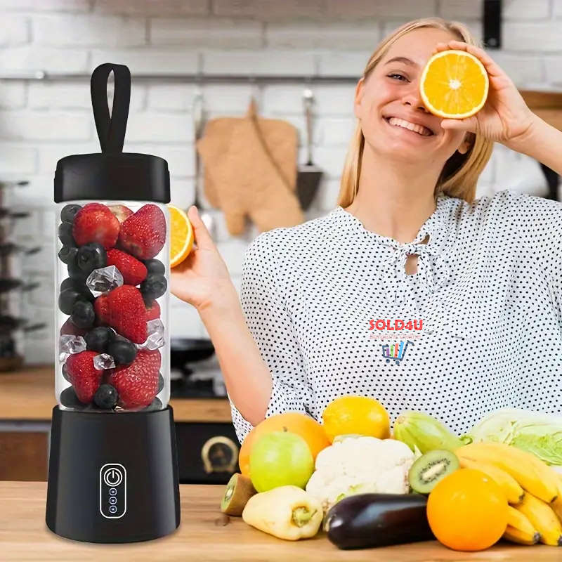 Portable Rechargeable Small Juicer with Double Cup (Large And Small), Travel Multi-function Juicer