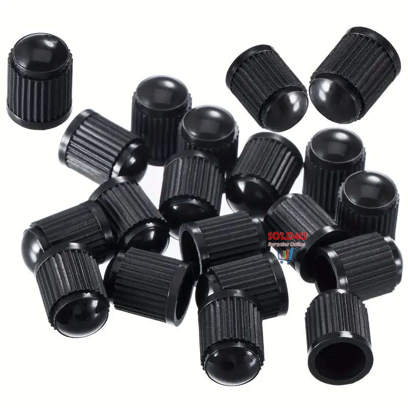 20pcs Tire Stem Valve Caps All Black, Universal Stem Covers For Cars, SUVs, Bike And Bicycle, Trucks