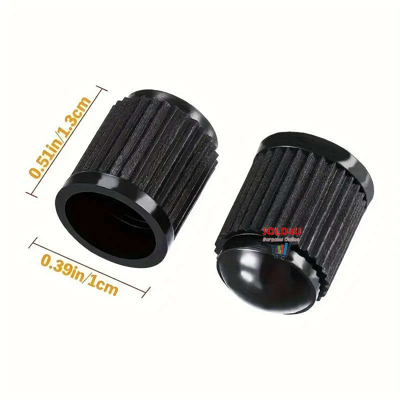 20pcs Tire Stem Valve Caps All Black, Universal Stem Covers For Cars, SUVs, Bike And Bicycle, Trucks