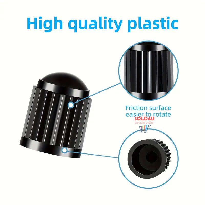 20pcs Tire Stem Valve Caps All Black, Universal Stem Covers For Cars, SUVs, Bike And Bicycle, Trucks