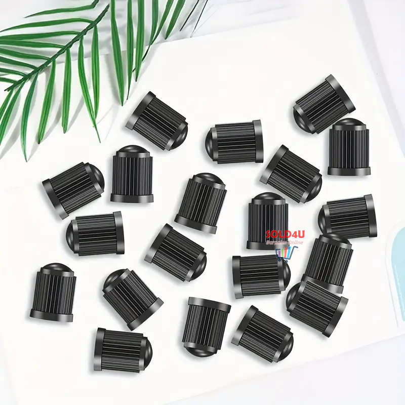 20pcs Tire Stem Valve Caps All Black, Universal Stem Covers For Cars, SUVs, Bike And Bicycle, Trucks