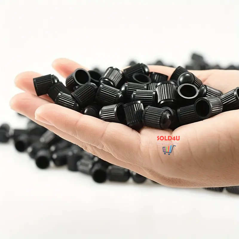 50pcs Tire Stem Valve Caps All Black, Universal Stem Covers For Cars, SUVs, Bike And Bicycle, Trucks
