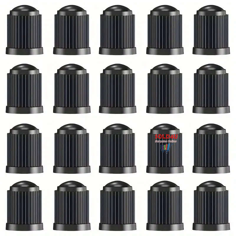 20pcs Tire Stem Valve Caps All Black, Universal Stem Covers For Cars, SUVs, Bike And Bicycle, Trucks