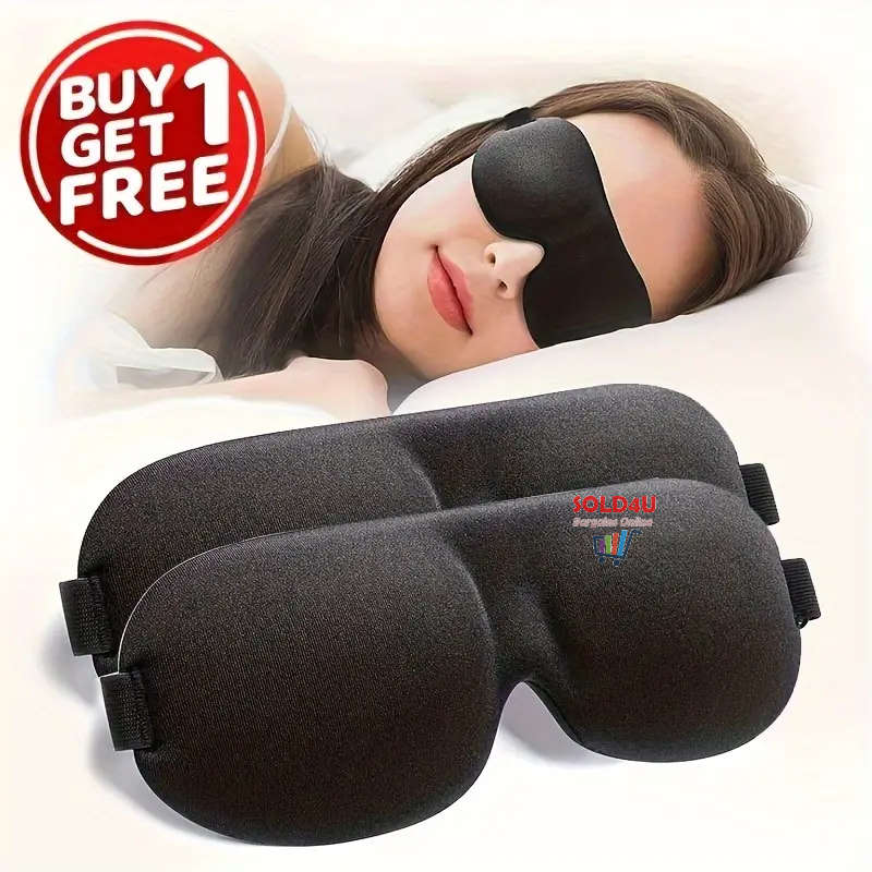 Buy 1 Get 1 Free - 3D Stereoscopic Sleep Eye Mask, Sleep Magic Memory Sponge [PURPLE]