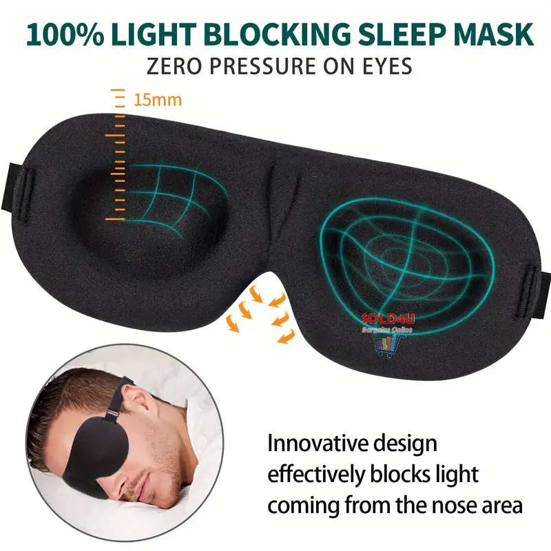 Buy 1 Get 1 Free - 3D Stereoscopic Sleep Eye Mask, Sleep Magic Memory Sponge [PURPLE]