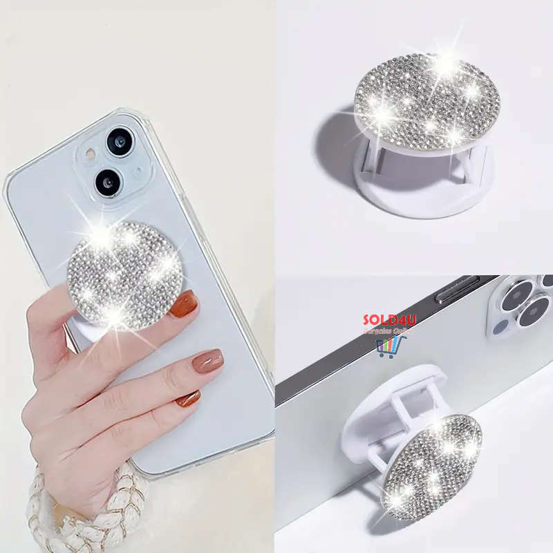 Glitter Push-Pull Mobile Phone Holder Bracket - Push And Pull Plastic Bracket for Mobile Devices