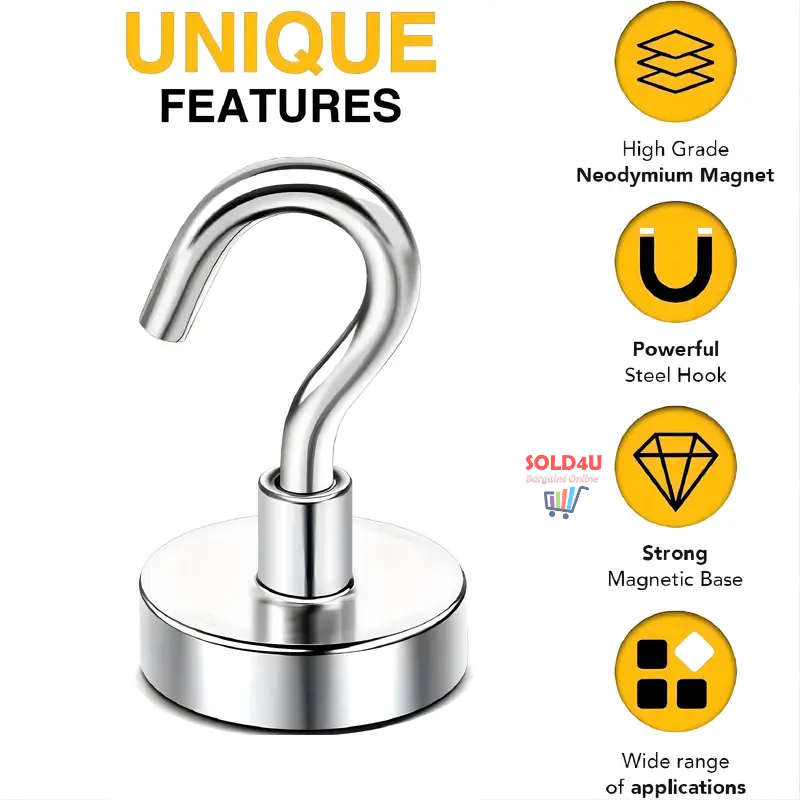 Strong Magnetic Hooks (SET OF 5 PCS) Neodymium Iron Boron Strong Magnet Hook