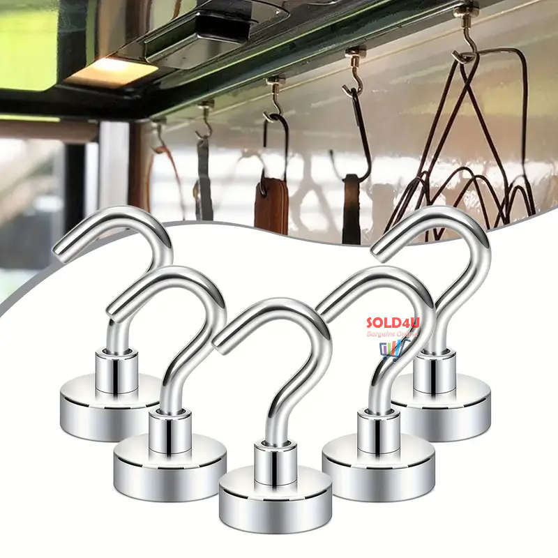 Strong Magnetic Hooks (SET OF 5 PCS) Neodymium Iron Boron Strong Magnet Hook