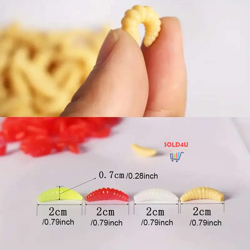 50pcs Fishing Tackle Bionic artificial Soft Worms Lure For Freshwater And Seawater