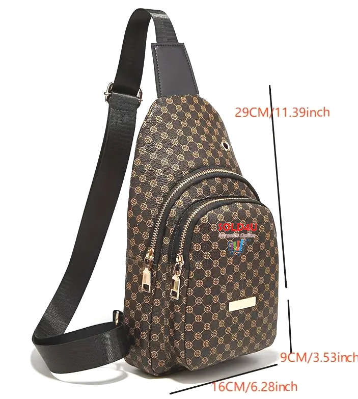 PU Leather Double-layer Polka Dot Chest Bag