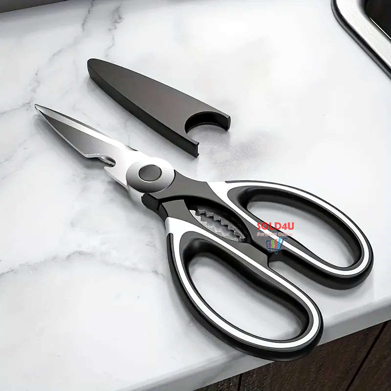 Kitchen Scissors Heavy Duty Stainless Steel Tool With Protective Cover 4 IN 1 Multifunctional